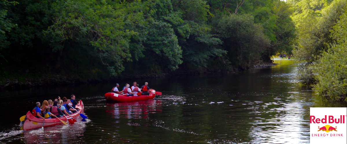 Red Bull team on the river